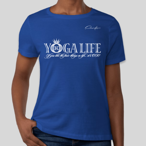 yoga life t-shirt royal blue