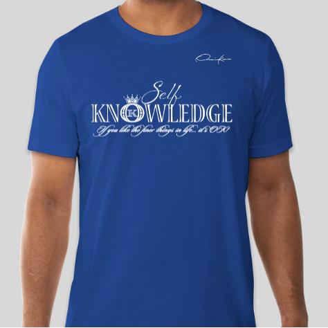 self knowledge t-shirt royal blue