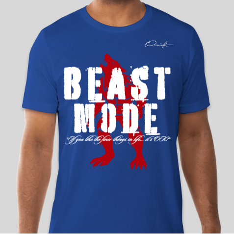 royal blue beast mode shirt