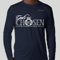 God's Chosen Long Sleeve T-Shirt - Navy Blue / Small - Long Sleeve Tee