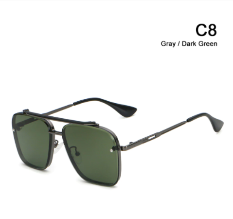 gray dark green sunglasses