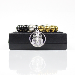 Alpha Egyptian Pharaoh Bead Bracelet - 4.5 in - Bracelet