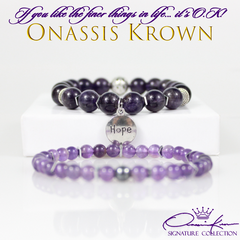 Purple Amethyst Bead Bracelet Set - 4.5 in - Bracelet