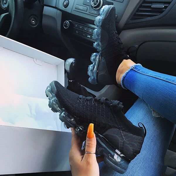 black air max cushion sole sneakers for women