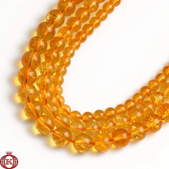 Citrine Beads Smooth Round - 4mm - Beads