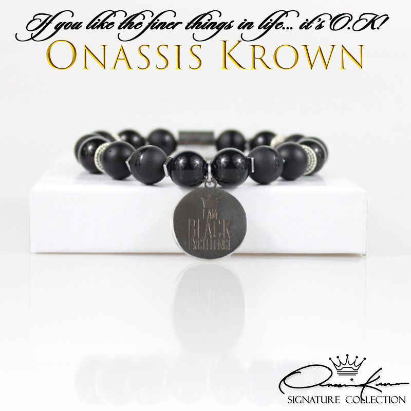 i am black excellence onyx bead bracelet