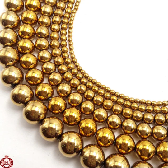 gold hematite gemstone beads