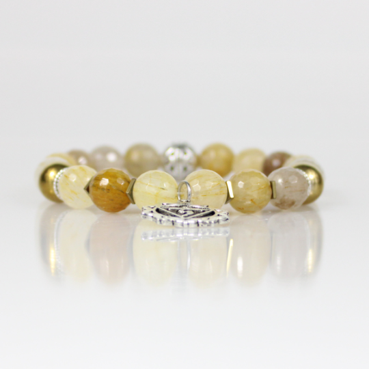 manipura charm golden yellow citrine bead bracelet