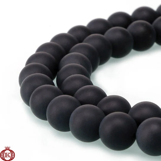 matte black agate gemstone beads