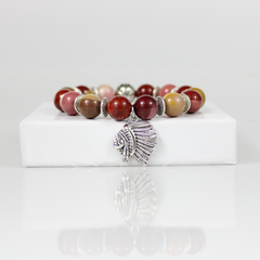 Mookaite Indian Warrior Bead Bracelet - 4.5 in - Bracelet