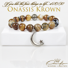 Islamic Crescent Moon-Star Bead Bracelet - 4.5 in - Bracelet