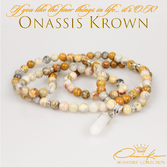 polished ocean jasper mala prayer beads