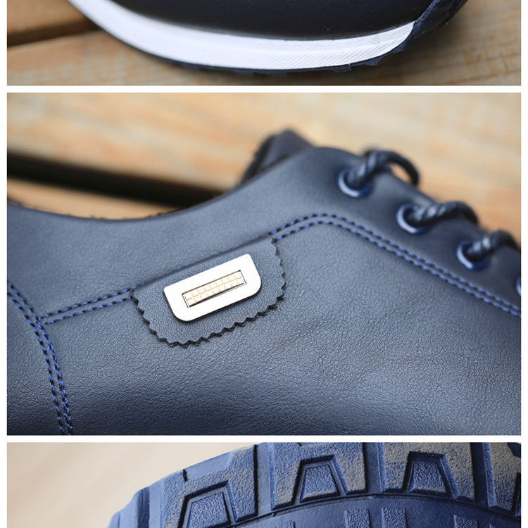 blue leather italian casual shoes