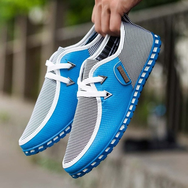 powder blue and white italian loafers