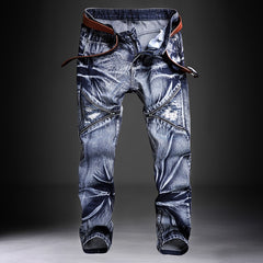 Men Rough Rider Biker Jeans - Blue / 30 - jeans