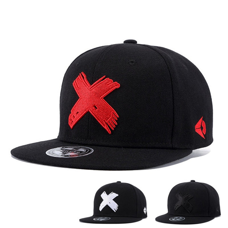 criss cross x style embroidered snapback cap