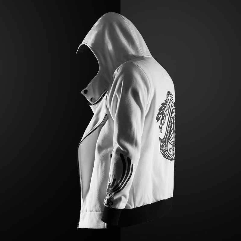 graphic design fashion assassin hoodie men white