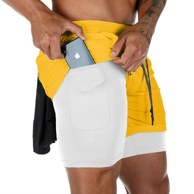yellow athletic shorts inside pocket men