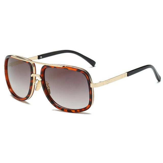 amber large frame designer sunglasses