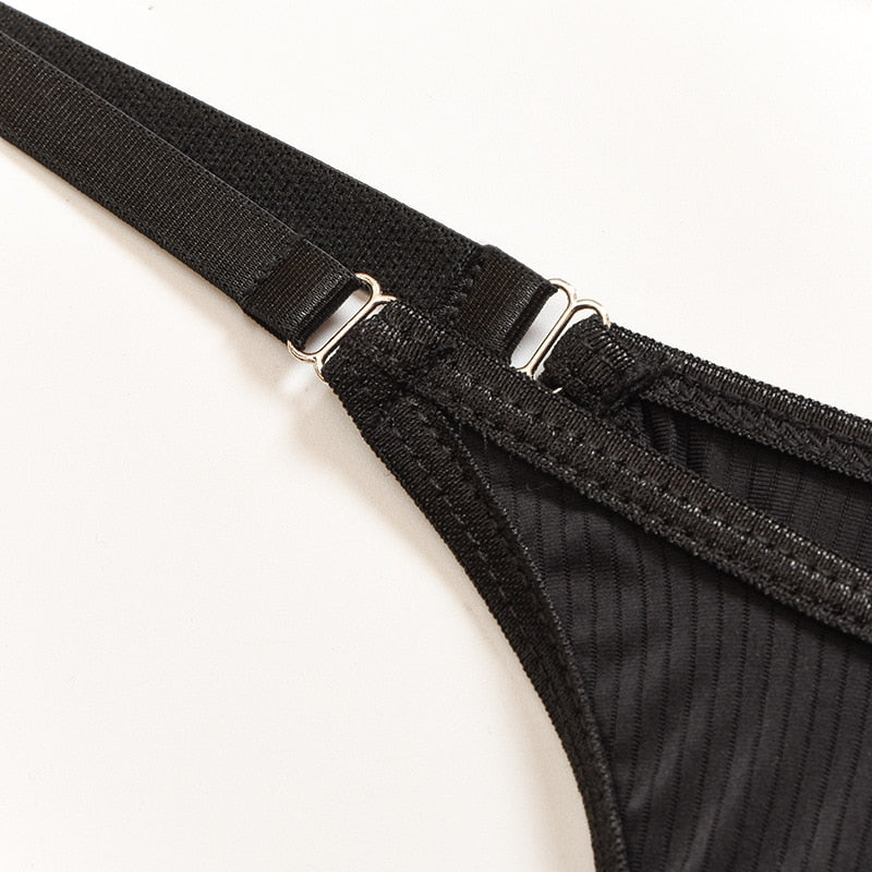 black mesh lace bra panty underwear set