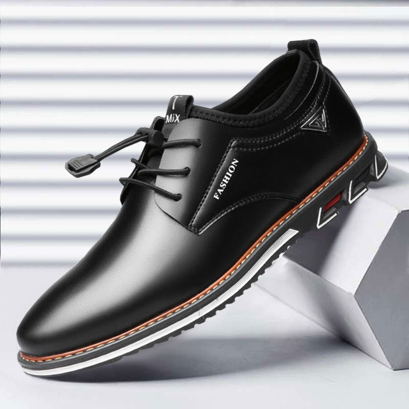 black leather walking shoes
