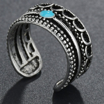 turquoise meander pattern ring
