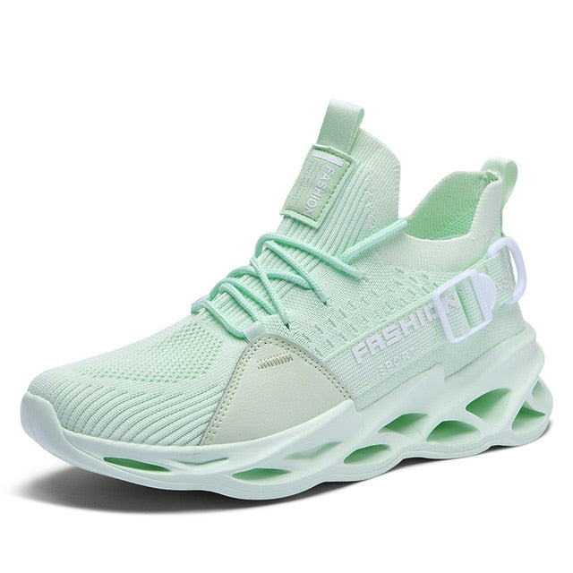 mint green air running sneakers