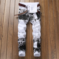 Men's Urban White Camouflage Jeans - Urban Night / 29 - jeans