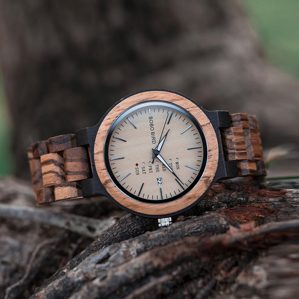 light color wood watch