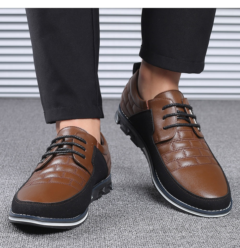 brown leather and suede casual british walker style loafers men