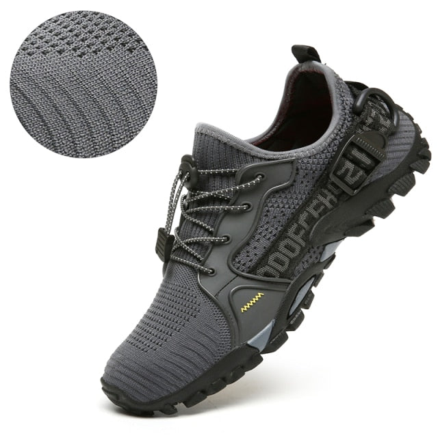 low cut gray mesh athletic casual hiking boot men