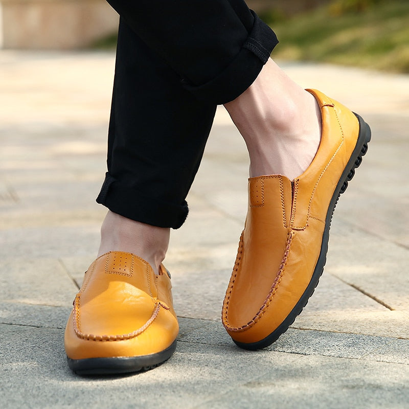 stylish tan casual walking shoe loafers men