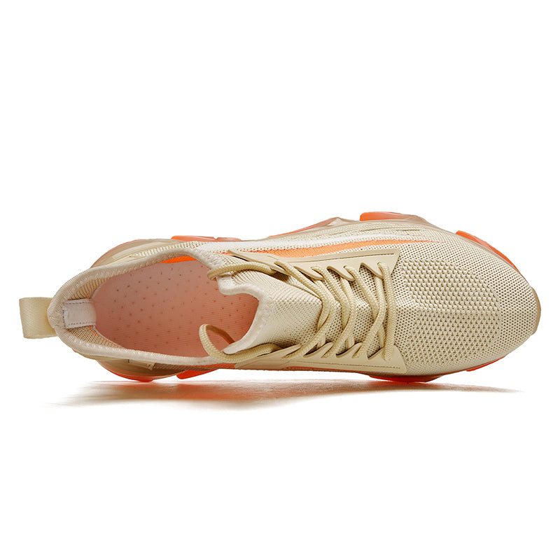 beige orange air blade running shoes