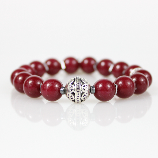 inspirational love charm red jade double bead bracelet