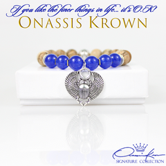 Scarab Beetle Charm Bead Bracelet - 4.5 in - Bracelet