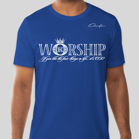 worship t-shirt royal blue