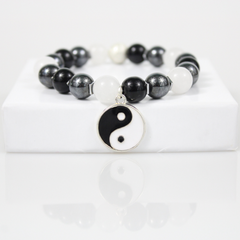 Yin-Yang Bead Bracelet - 4.5 in - Bracelet