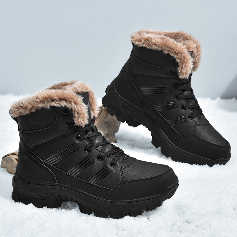 black winter hiking boots