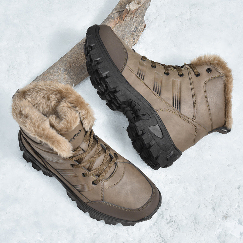 brown fur snow boots