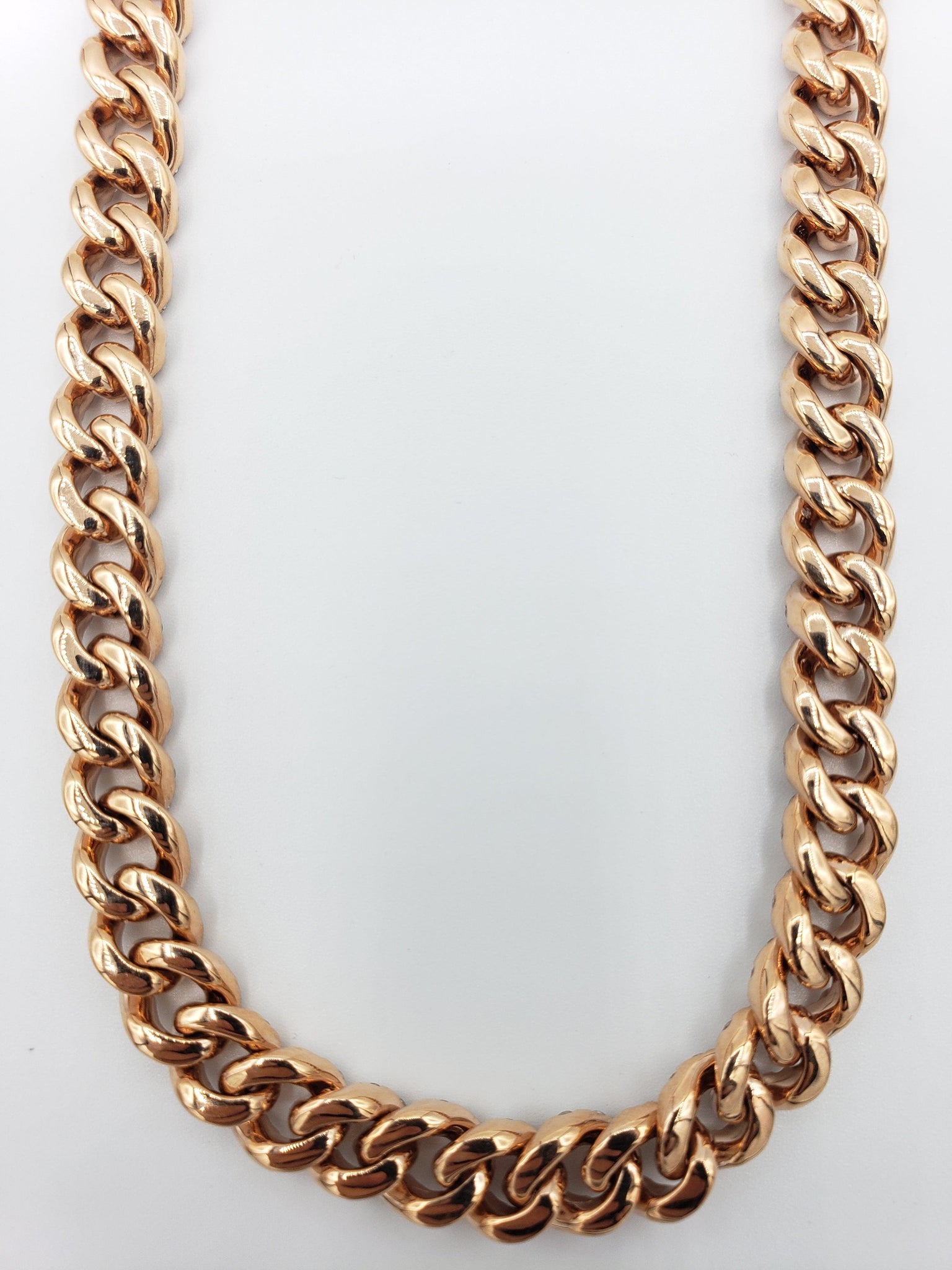 14K Gold- Diamond Miami Cuban Rose Gold Chain (93.3 Grams)