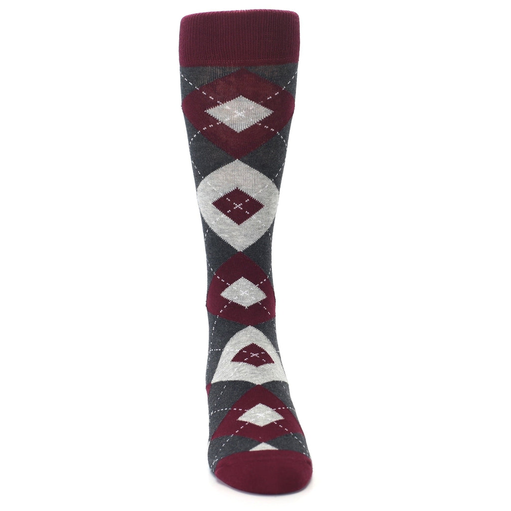 Wine Burgundy Grey Argyle Men's Dress Socks – Onassis Krown