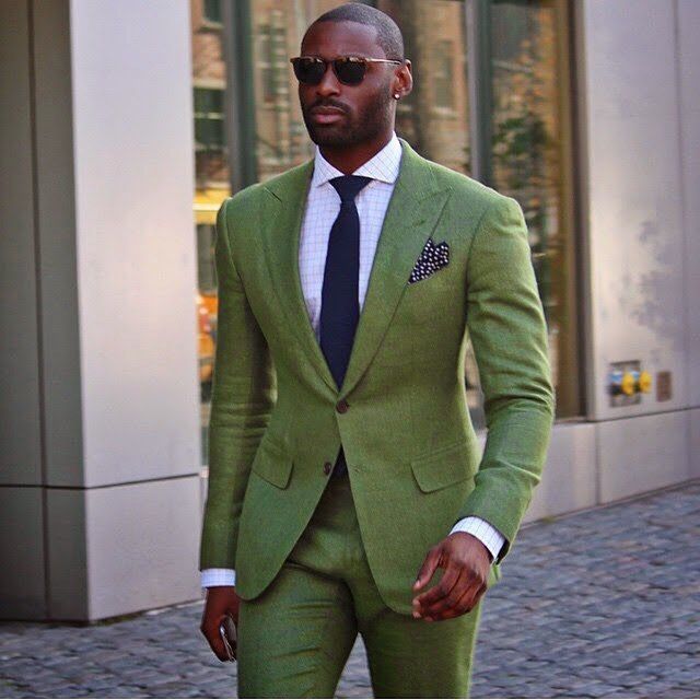 Men's Olive Green Two-Piece Suit Green / 4XL Men's Olive Green Two-Piece Suit Green / 4XL