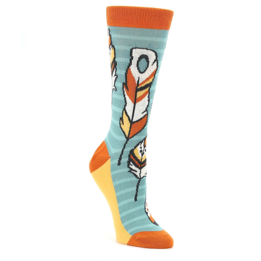 ladies dress socks Pembrook Bamboo Women's Socks: 4 Pairs which is suitable for average ankle sizes Teal Red Feathers Women's Dress