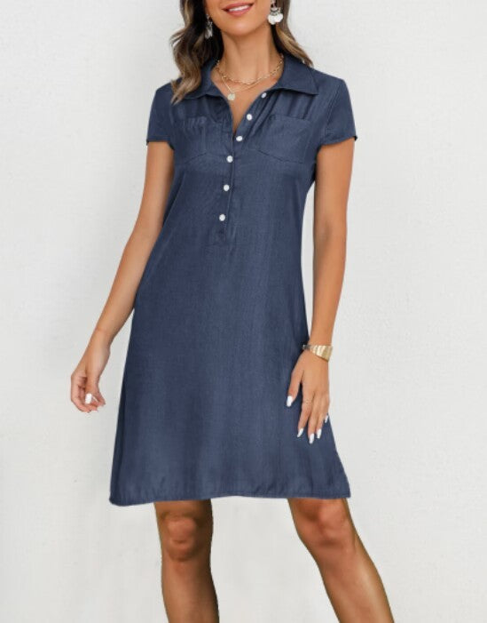 Split Pocket Large Swing Skirt Plus Size Casual Denim Dress – Onassis Krown