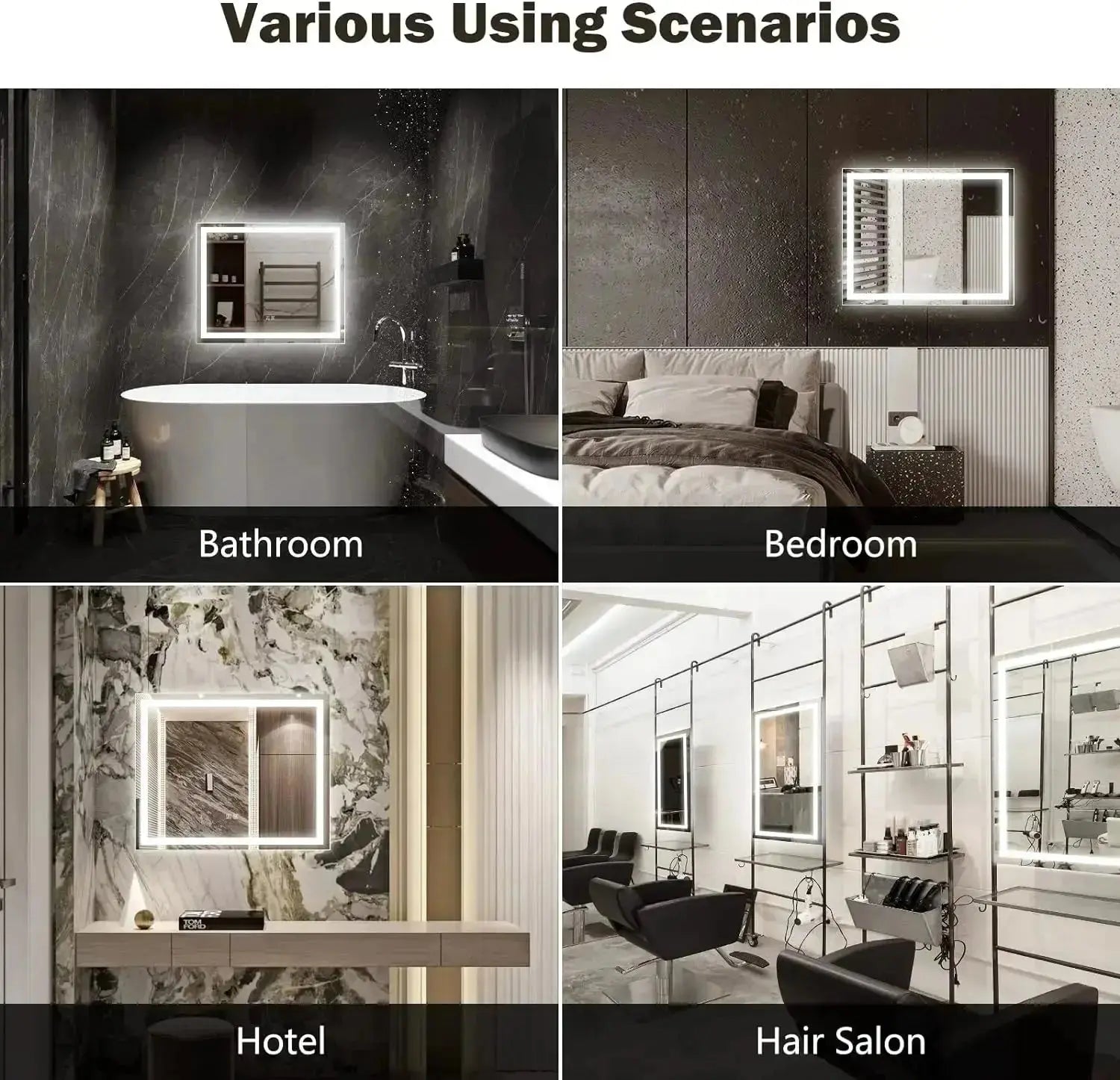 24 x 32  Inch Center Glow LED Bathroom Mirror