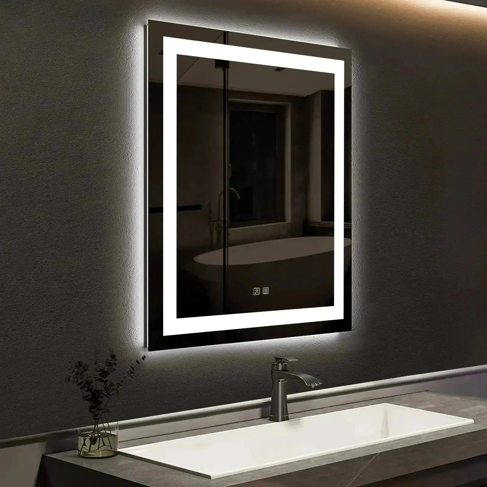 24 x 32  Inch Center Glow LED Bathroom Mirror