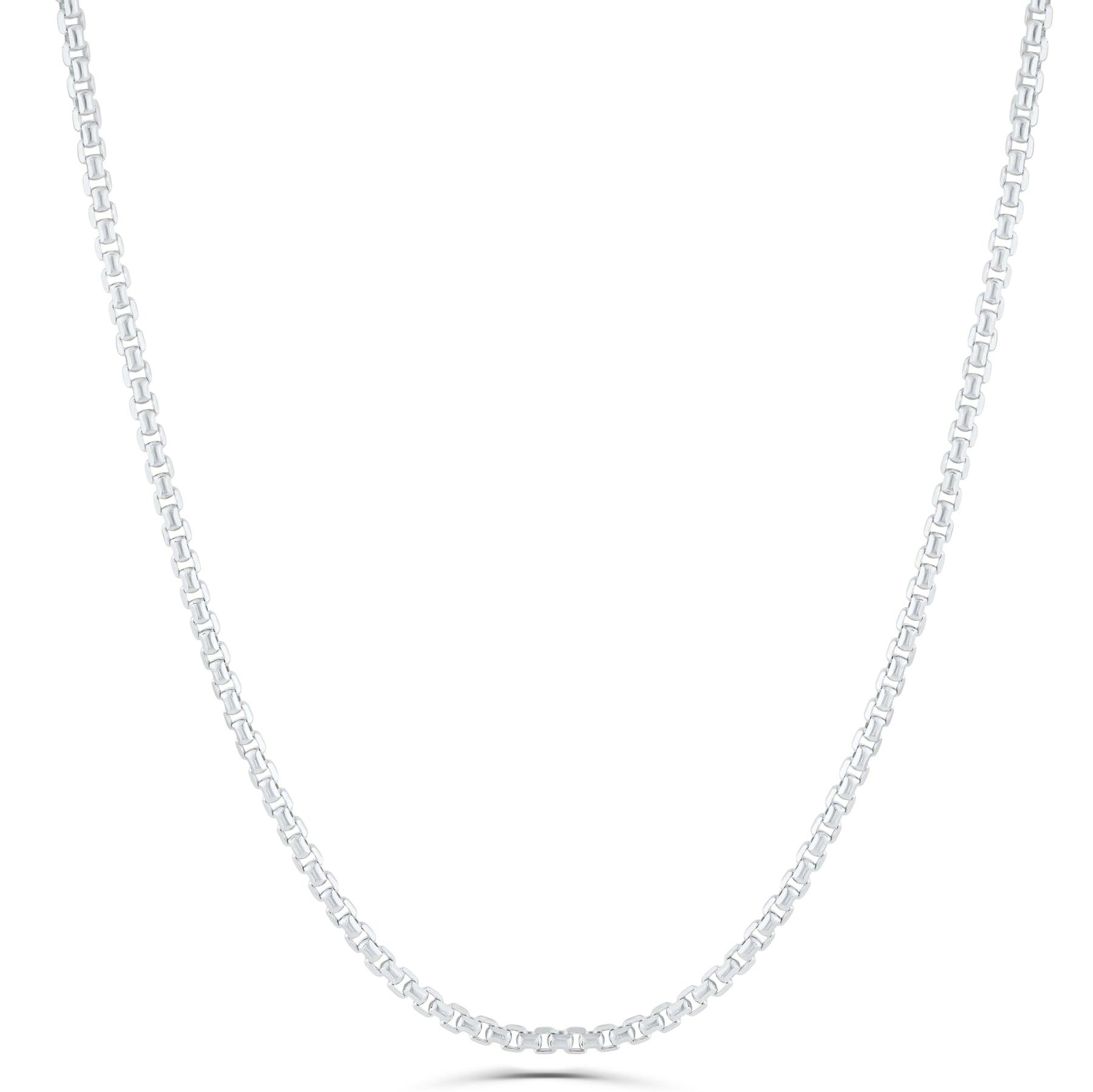14K Gold- Hollow Box Chain (White Gold)
