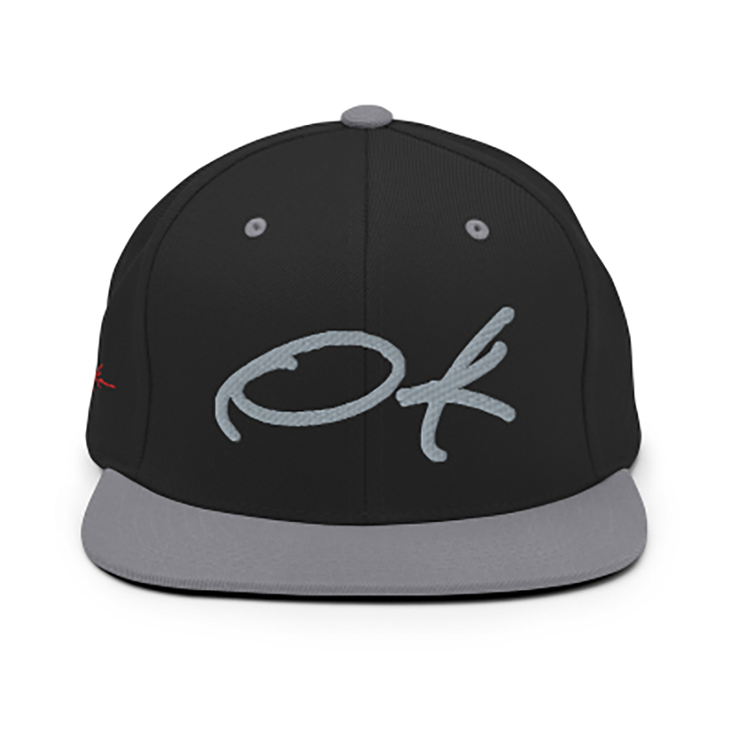Puff print logo baseball cap black & gray