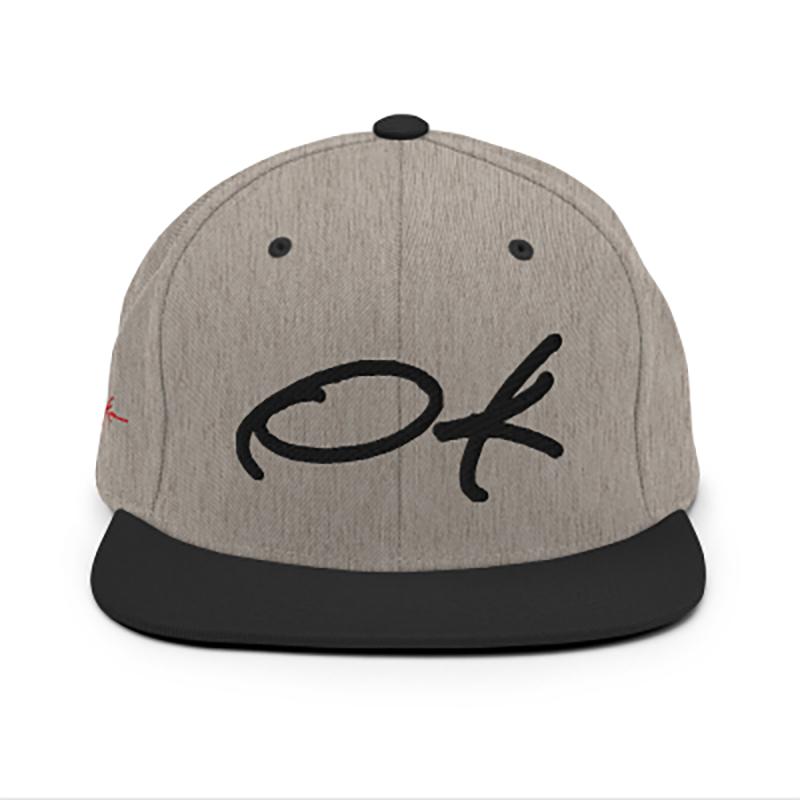 Puff print logo baseball cap black & gray