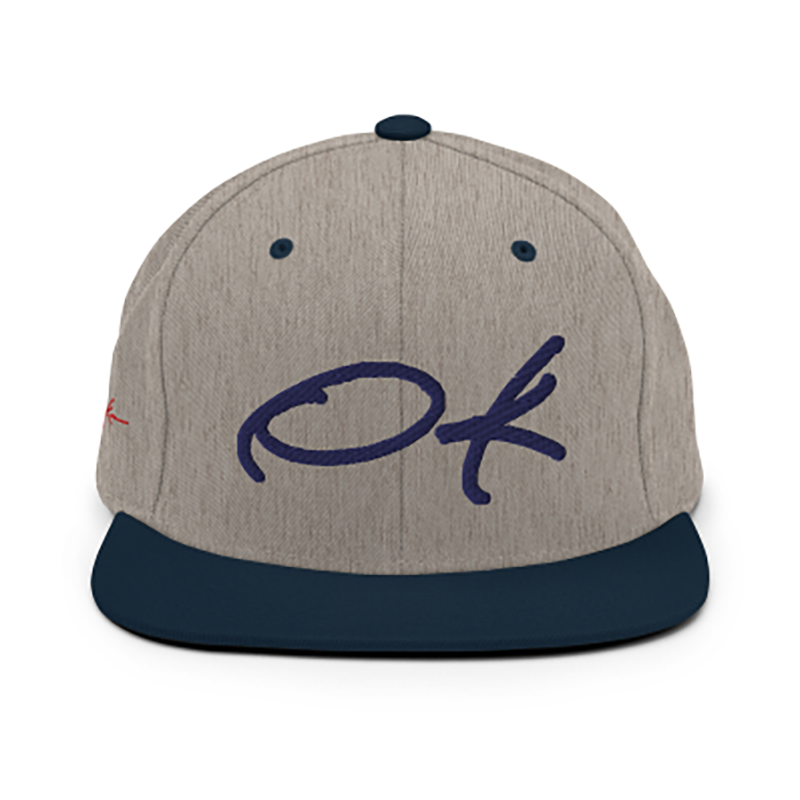 Puff print logo baseball cap blue & gray